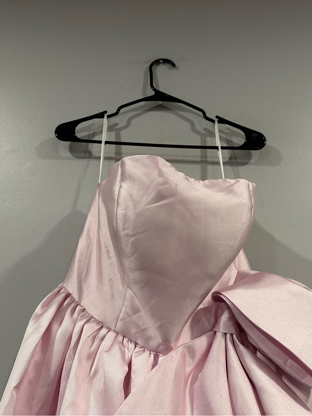 Mac Duggal 21245 Light Pink Mikado Strapless Bubble Hem Ball Gown With Bow Sz 10 — image 7 of 8